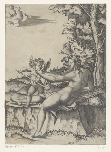 Venus en Amor by Agostino Veneziano