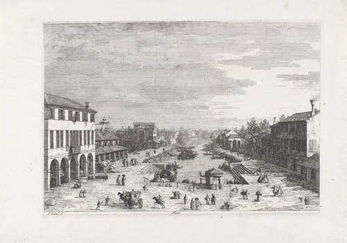 Gezichten op bestaande en verzonnen plaatsen by Canaletto