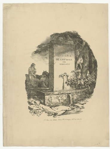 Titelblad met een drinkplaats by Théodore Géricault