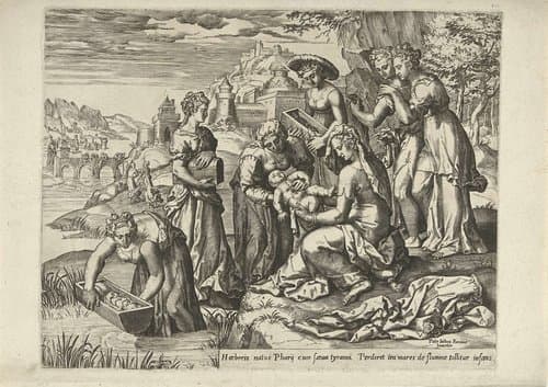 Mozes wordt gevonden door de dochter van de farao by Pieter Jalhea Furnius