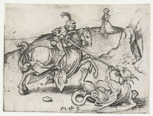 De Heilige Joris en de draak by Martin Schongauer
