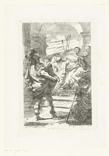 Mucius Scaevola voor Porsenna by Jean Honoré Fragonard