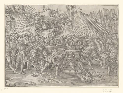 Veldslag tussen landsknechten by anonymous; Niklas Stör