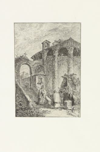 Antieke tempel by Hubert Robert