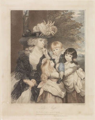 Portret van Lady Smith en haar drie kinderen by Francesco Bartolozzi