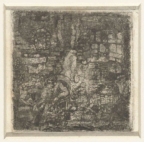 Vieillard assis près d'un chéminée by Rodolphe Bresdin