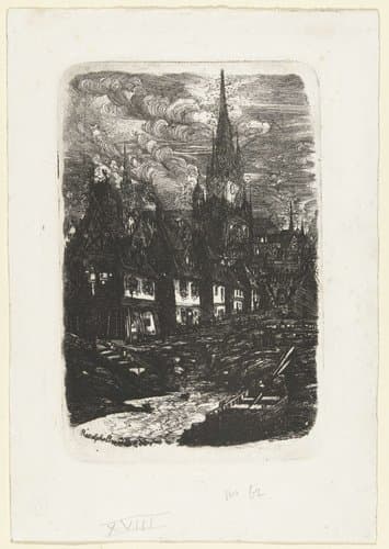 Le port de pêche au clocher pointu by Rodolphe Bresdin