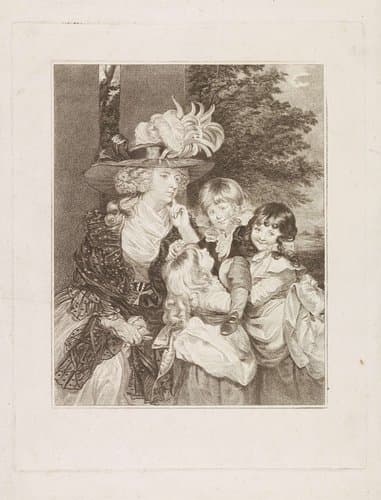 Portret van Lady Smith en haar drie kinderen by Francesco Bartolozzi