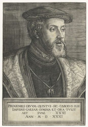 Portret van Keizer Karel V by Barthel Beham