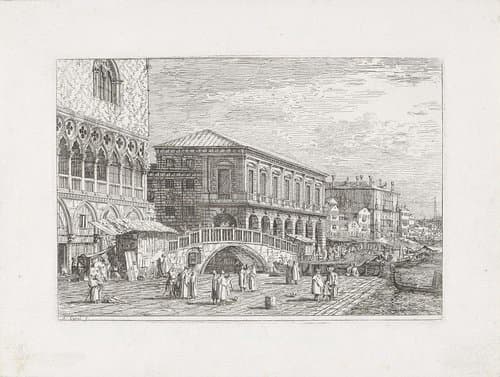 Gezichten op bestaande en verzonnen plaatsen by Canaletto