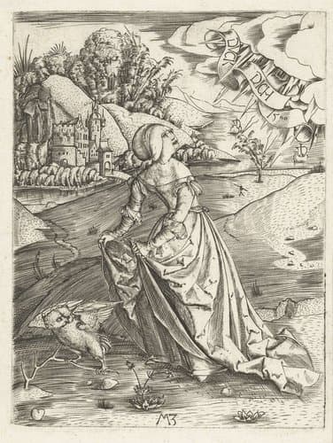 De vrouw met de uil by Monogrammist MZ
