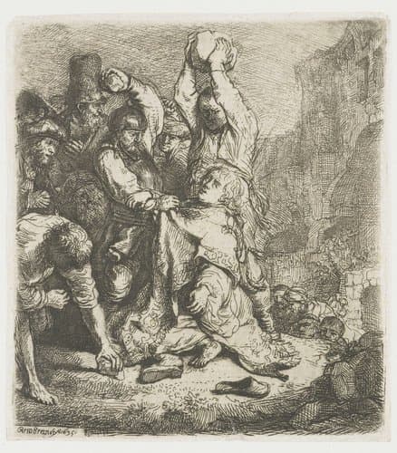 The stoning of St Stephen by Rembrandt van Rijn
