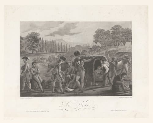 Rustende militairen in een kamp by Lambert II