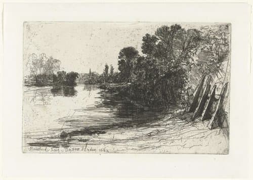 Oever van de Theems bij Brentford by Francis Seymour-Haden (Sir)