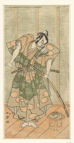 Acteur Otani Hiroemon III als schurk by Katsukawa Shunsho