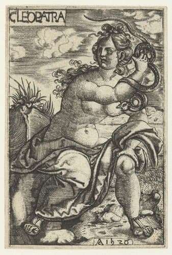 Cleopatra met slang by Monogrammist AC (16e eeuw)