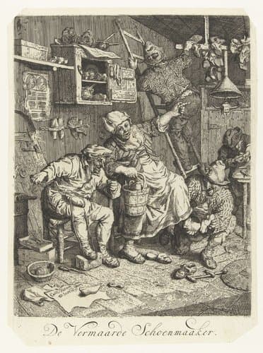 De vermaarde Schoenmaaker by Cornelis Dusart