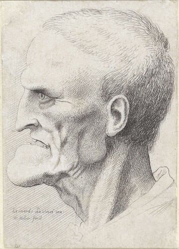 Portret van een oude man met geprononceerde kin by Wenceslaus Hollar