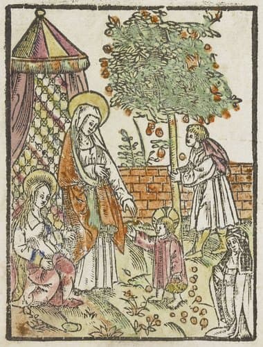 De heilige familie in de tuin by anonymous