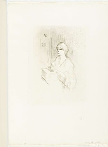Portret van actrice Léonie Yahne in haar kleedkamer by Henri de Toulouse-Lautrec