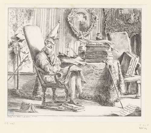 Un bonhomme de lettres en méditation by Eugène Delacroix
