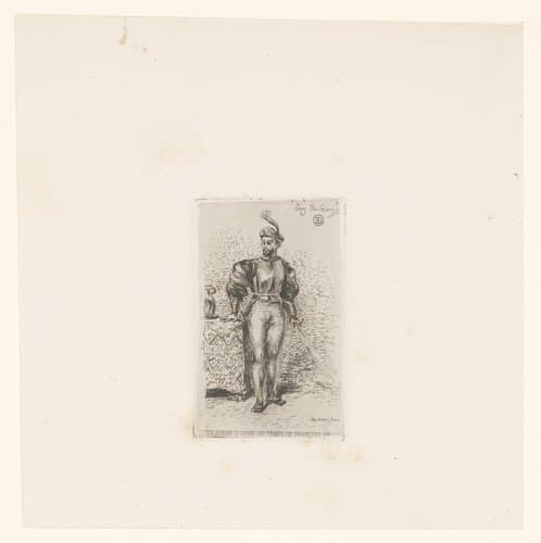 Soldaat met zwaard by Eugène Delacroix