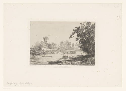 Gezicht op de Seine te Neuilly by Maxime François Antoine Lalanne