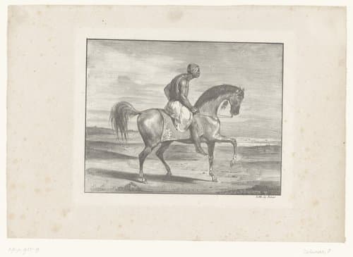 Man te paard in de woestijn by Eugène Delacroix