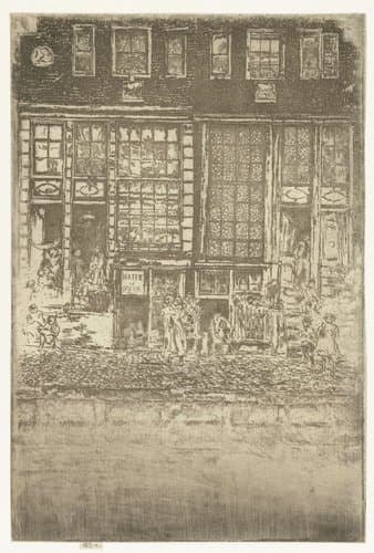 Twee grachtenhuizen in Amsterdam by James Abbott McNeill Whistler