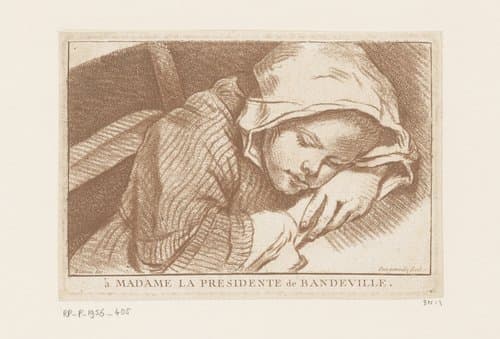 Slapend meisje by Antoine-Joseph Dezallier d' Argenville