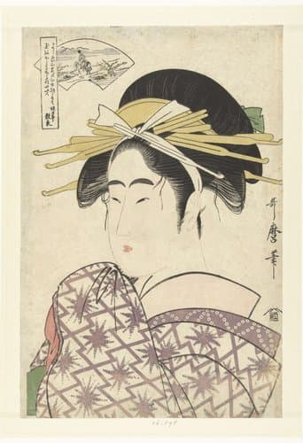 Courtisane en de Ide Tama rivier by Kitagawa Utamaro