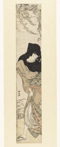Vrouw in de wind by Torii Kiyonaga