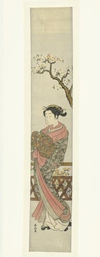 Courtisane onder bloesemende boom by Suzuki Harunobu