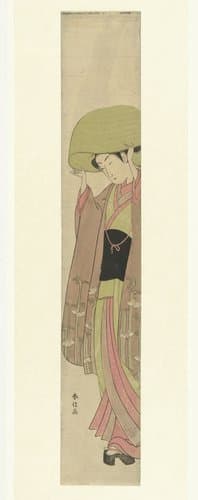 Rieten hoed by Suzuki Harunobu