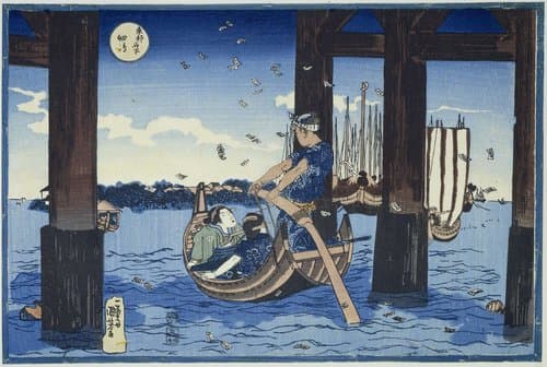 Het eiland Tsukuda by Utagawa Kuniyoshi