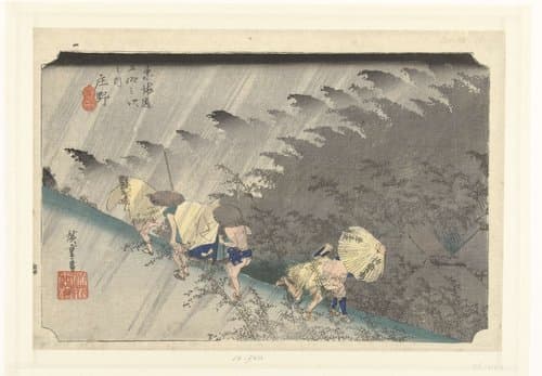 Stortregen te Shono by Hiroshige (I) , Utagawa