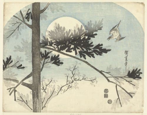 Koekoek en pijnboom by Hiroshige (I) , Utagawa