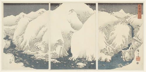 Bergen en rivieren langs de Kiso route by Hiroshige (I) , Utagawa