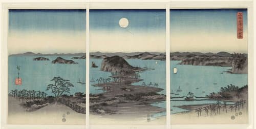 Buyo Kanazawa hassho yakei by Hiroshige (I) , Utagawa