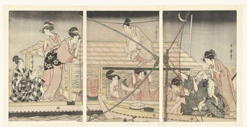 Nachtelijke visvangst by Kitagawa Utamaro