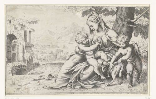 Maria met Christuskind en kleine Johannes de Doper by Jacques Callot