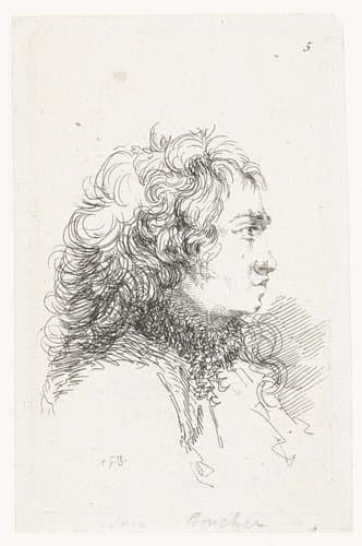 Hoofd van een jongeman by François Boucher