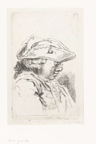 Suite van kleine genrestukjes en koppen by François Boucher