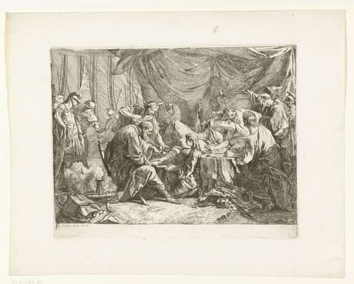 De dood van Antiochus by Noël Hallé