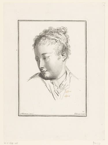 Portret van een onbekende vrouw by Pierre Filloeul