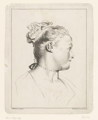 Portret van een onbekende vrouw by Pierre Filloeul