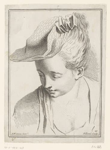 Portret van een onbekende vrouw by Pierre Filloeul