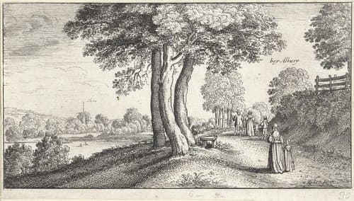 Gezichten in de omgeving van Albury by Wenceslaus Hollar