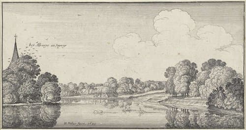 Gezichten in de omgeving van Albury by Wenceslaus Hollar