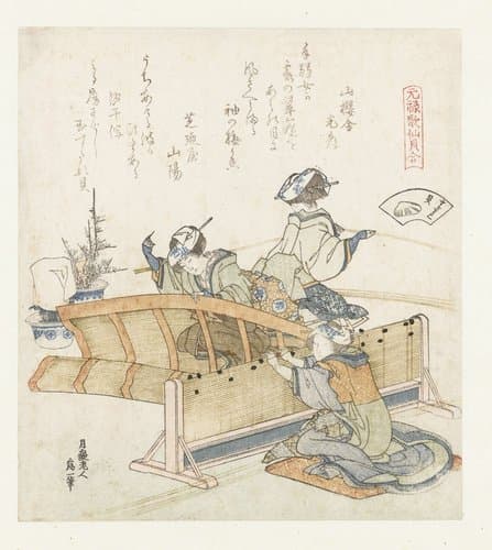 Een vergelijking van Genroku gedichten en schelpen by Katsushika Hokusai